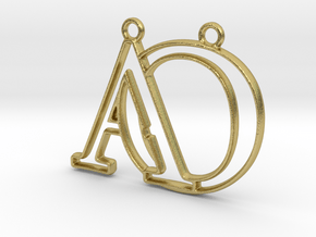 Monogram with initials A&O in Natural Brass