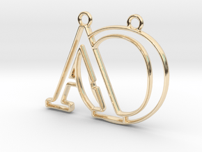 Monogram with initials A&O in 14k Gold Plated Brass