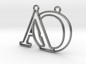 Monogram with initials A&O in Natural Silver