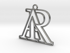 Monogram with initials A&R in Natural Silver