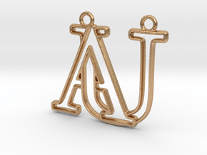 Monogram with initials A&U in Natural Bronze