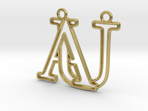 Monogram with initials A&U in Natural Brass