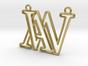 Monogram with initials A&W in Natural Brass