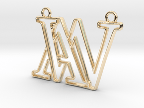 Monogram with initials A&W in 14K Yellow Gold