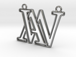Monogram with initials A&W in Natural Silver