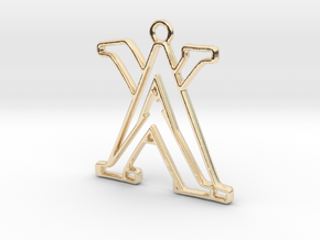 Monogram with initials A&X in 14K Yellow Gold