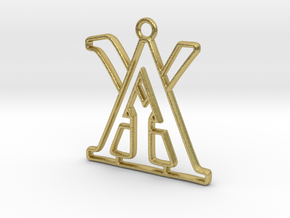 Monogram with initials A&Y in Natural Brass