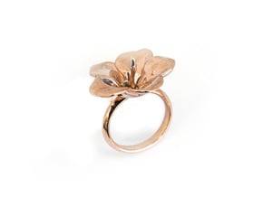 Hawaiian Hibiscus Ring in Polished Brass: 7.75 / 55.875