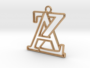 Monogram with initials A&Z in Natural Bronze