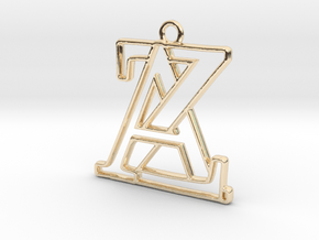 Monogram with initials A&Z in 14K Yellow Gold