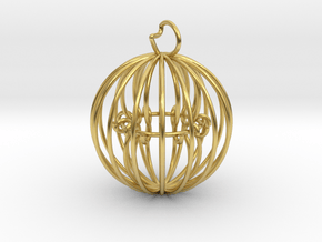 Sphere Interlocket in Polished Brass (Interlocking Parts): Medium