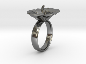 Hawaiian Hibiscus Ring in Polished Silver: 9.75 / 60.875
