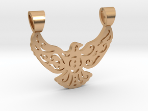 Lacework bird [pendant] in Polished Bronze