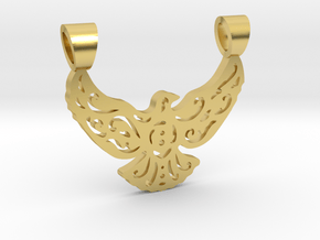 Lacework bird [pendant] in Polished Brass