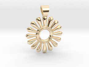 Sun of teeth in 14k Gold Plated Brass