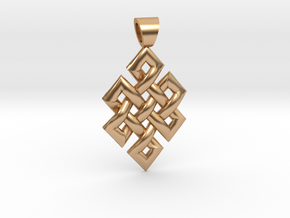 Flag knot [pendant] in Polished Bronze