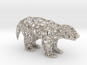Ratel (adult) in Rhodium Plated Brass