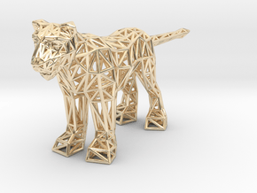 Lion (adult female) in 14k Gold Plated Brass