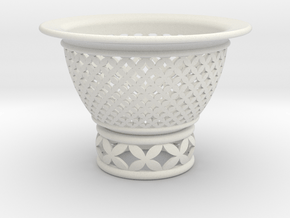 Neo Pot Woven Circles 3.5 in. in White Natural Versatile Plastic