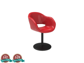 Miniature Busnelli Charme Chair - Revolving Base in White Natural Versatile Plastic: 1:12