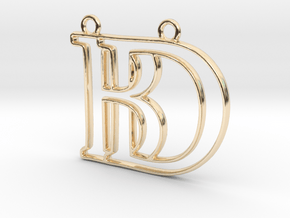 Monogram with initials B&D in 14k Gold Plated Brass