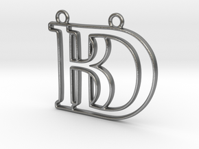 Monogram with initials B&D in Natural Silver