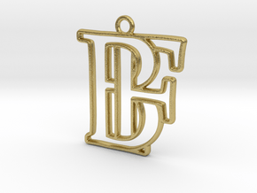 Monogram with initials B&F in Natural Brass