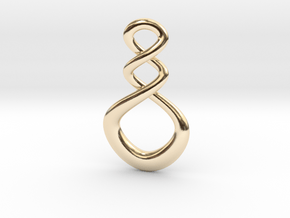Maori Infinity Pendant in 14k Gold Plated Brass