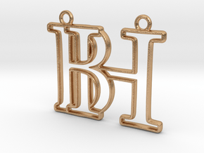 Monogram with initials B&H in Natural Bronze