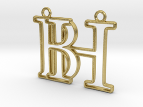 Monogram with initials B&H in Natural Brass