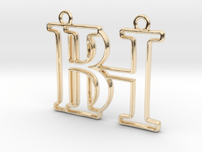 Monogram with initials B&H in 14K Yellow Gold