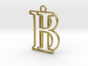 Monogram with initials B&I in Natural Brass