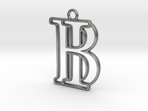Monogram with initials B&I in Natural Silver