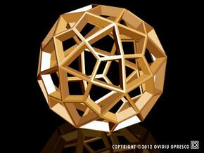 Polyhedral Sculpture #29B in Polished Gold Steel