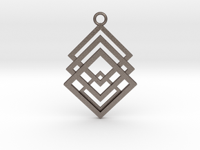 Geometrical pendant no.1 in Polished Bronzed-Silver Steel: Large