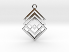 Geometrical pendant no.1 in Polished Silver: Large