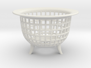 Neo Pot Weave 4in.  in White Natural Versatile Plastic