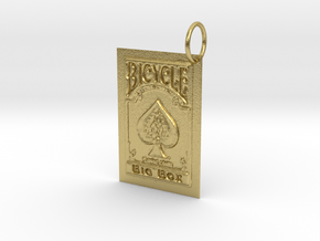 Bicycle Playing Cards Keychain in Natural Brass