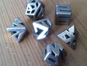 Connect Dice Set in Polished Bronzed Silver Steel