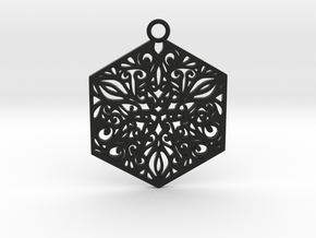 Ornamental pendant in Black Natural Versatile Plastic