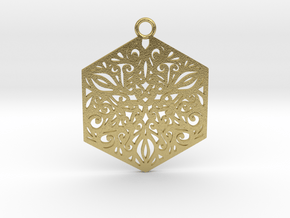 Ornamental pendant in Natural Brass