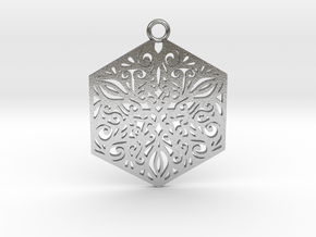 Ornamental pendant in Natural Silver