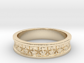 Starry Nut Band w/edges - Size 7 in 14K Yellow Gold