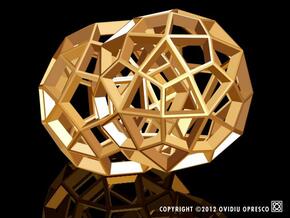 Polyhedral Sculpture #30D in Polished Gold Steel
