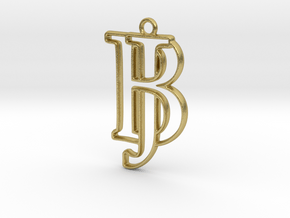 Monogram with initials B&J in Natural Brass