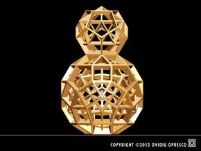 Polyhedral Sculpture #31 in Polished Gold Steel