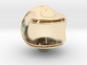 Sloped Hexasphericon Large & Hollow in 14k Gold Plated Brass