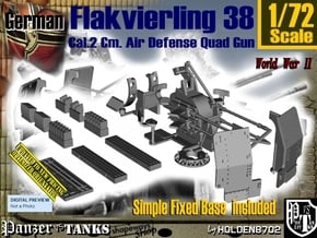 1/72 Ground Flakvierling 38 Set002 in Tan Fine Detail Plastic