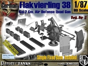 1/87 Ground Flakvierling 38 Set002 in Tan Fine Detail Plastic