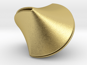 Sloped Sphericon Large & Hollow in Natural Brass